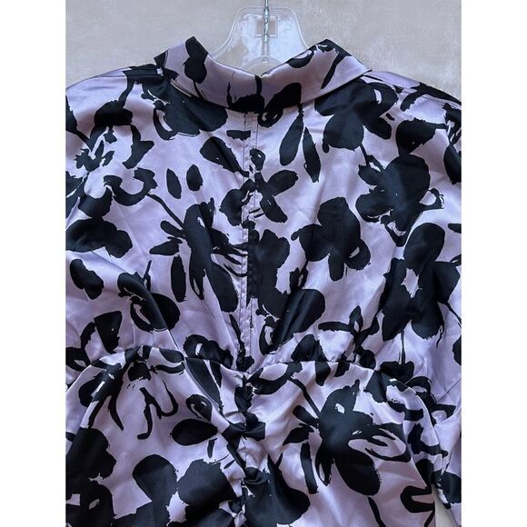 NWT Zara Blogger’s Favorite “The Dita” Satin Effect Printed Ruched Mini Dress - Picture 14 of 16